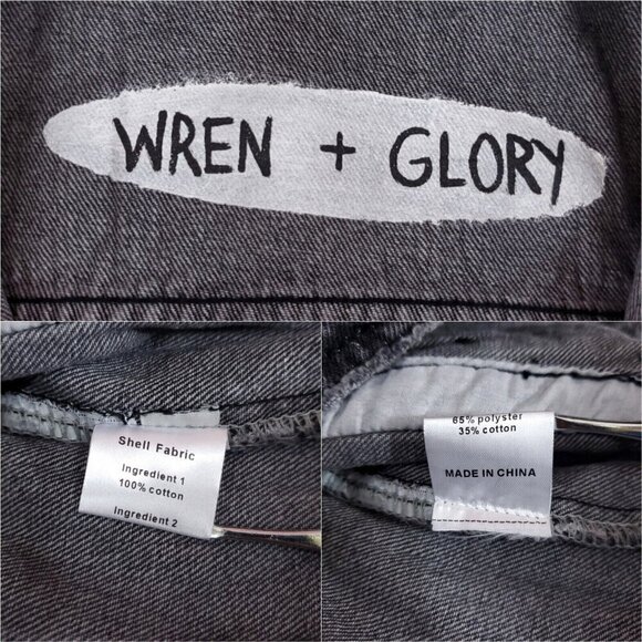 Free People Wren + Glory Womens Size Medium Yellowstone Knitter Denim Jacket - Picture 10 of 12